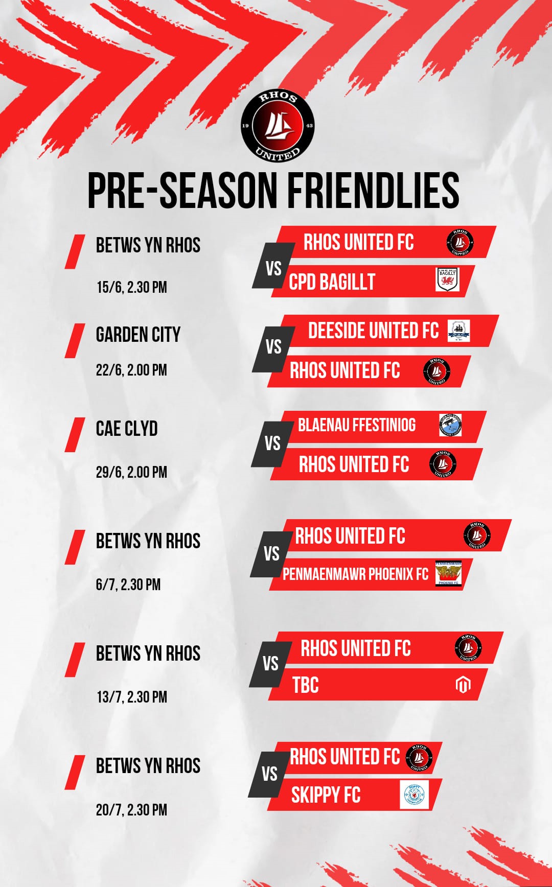 Seniors pre-season friendlies